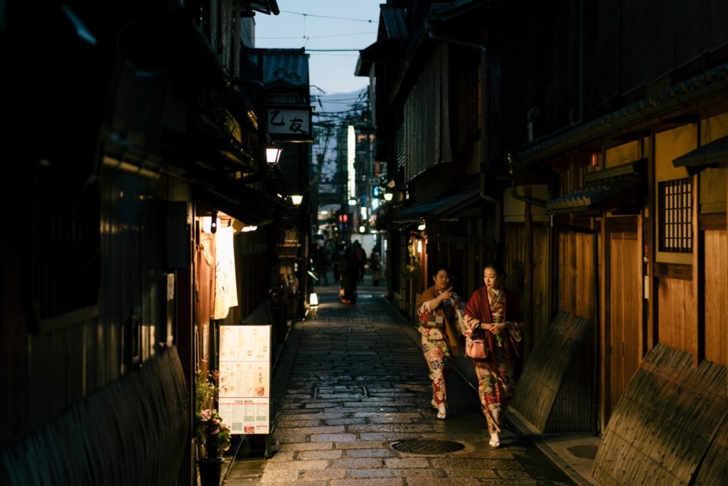kimono on street
